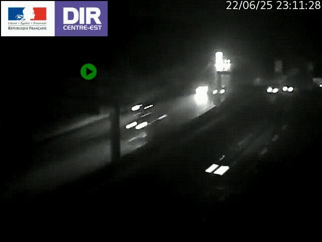 Caméra de circulation routière sur le boulevard périphérique Laurent Bonnevay de Lyon (D383) à hauteur de Bron, avant la jonction avec l'A43. Vue orientée vers l'échangeur