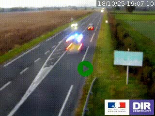 Webcam routière sur la RN7 à hauteur de Toulon-sur-Allier, entre Moulins et Vichy