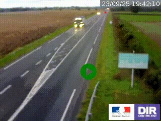 Webcam routière sur la RN7 à hauteur de Toulon-sur-Allier, entre Moulins et Vichy