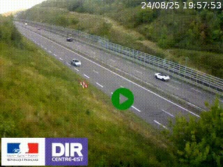 Webcam au niveau du col de Bois Clair à hauteur de Cluny sur la N79. Vue orientée vers Mâcon