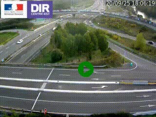 Webcam traffic à Grenoble-sud sur l'autoroute A480. Vue orientée vers l'entrée et la sortie de Grenoble