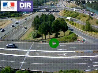 Webcam traffic à Grenoble-sud sur l'autoroute A480. Vue orientée vers l'entrée et la sortie de Grenoble