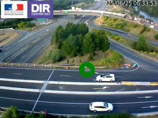 Webcam traffic à Grenoble-sud sur l'autoroute A480. Vue orientée vers l'entrée et la sortie de Grenoble