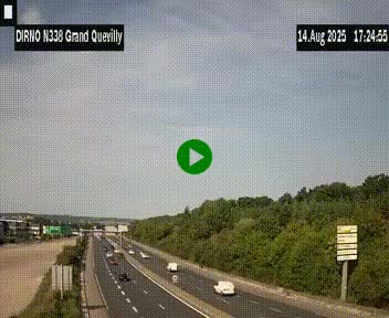Webcam routière sur N338 à hauteur de Grand-Quevilly en périphérie de Rouen. Vue orientée vers Rouen