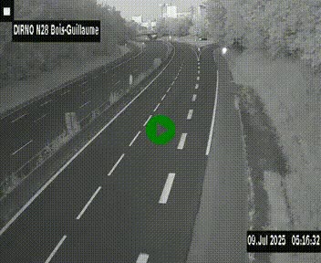 Webcam routière à hauteur de Bois-Guillaume en périphérie de Rouen. Vue orientée vers Rouen