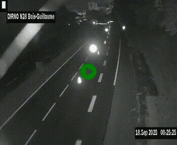 Webcam routière à hauteur de Bois-Guillaume en périphérie de Rouen. Vue orientée vers Rouen