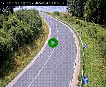 Webcam en haut de la Côte des Carreaux sur la N31 à Avesnes-en-Bray. Vue orientée vers Rouen