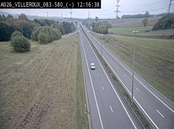 Webcam autoroute A26/E25 à hauteur de Vaux-sur-Sûre, à la jonction avec la N85 en direction de Liège - BK 83.6