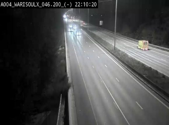 Webcam sur l'E411 à proximité de la jonction avec l'E42 à Warisoulx. Vue orientée vers le nord