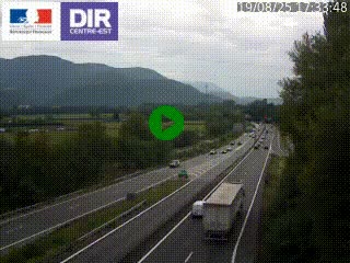 Caméra trafic à Meylan sur la Rocade-Sud de Grenoble en direction d'Aix-en-Provence