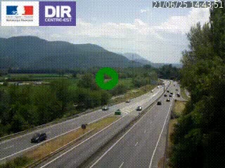 Caméra trafic à Meylan sur la Rocade-Sud de Grenoble en direction d'Aix-en-Provence