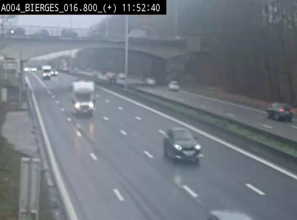 Webcam à Wavre, à hauteur de la sortie 5 Bierges. Vue orientée vers Namur