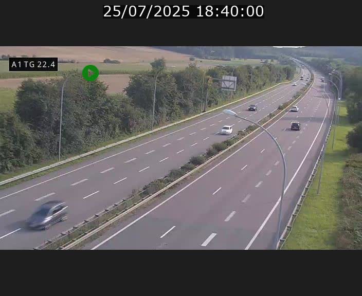 Traffic live webcam Luxembourg Flaxweiler - A1 direction Luxembourg - BK 22.4