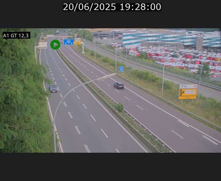 Traffic live webcam Luxembourg Senningerberg - A1 direction Allemagne - BK 12.3