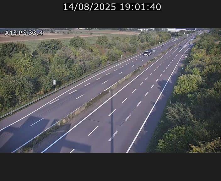 Webcam trafic sur A13 à hauteur de Mondorf-les-Bains en direction d'Altwies