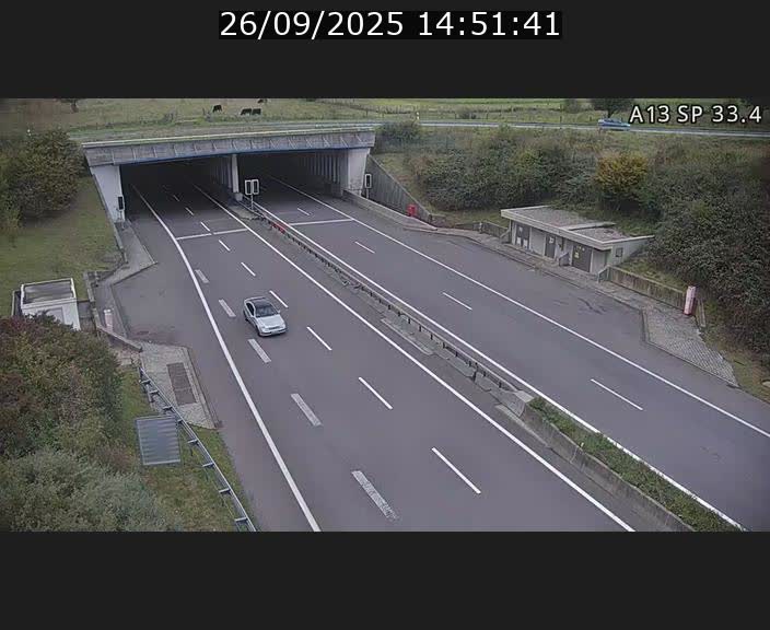 Webcam trafic sur A13 à hauteur d'Altwies en direction de Mondorf-les-bains et en provenance de l'Allemagne