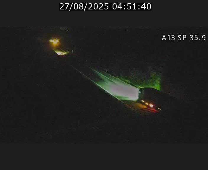 Webcam trafic sur A13 à l'entrée ouest du tunnel Markusbierg à Remerschen. Vue orientée vers Mondorf-les-Bains.