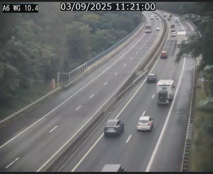 Traffic live webcam Luxembourg Mamer - A6 - BK 10.4 - direction Luxembourg/France/Allemagne