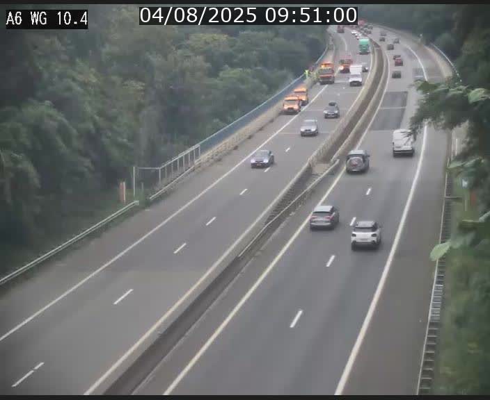 Traffic live webcam Luxembourg Mamer - A6 - BK 10.4 - direction Luxembourg/France/Allemagne