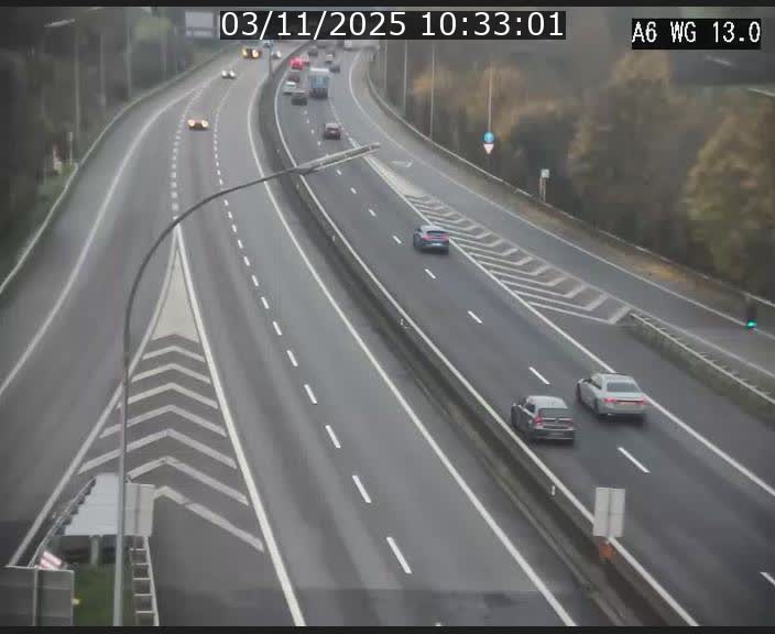 Traffic live webcam Luxembourg Mamer - A6 - BK 13 - direction Luxembourg/France/Allemagne