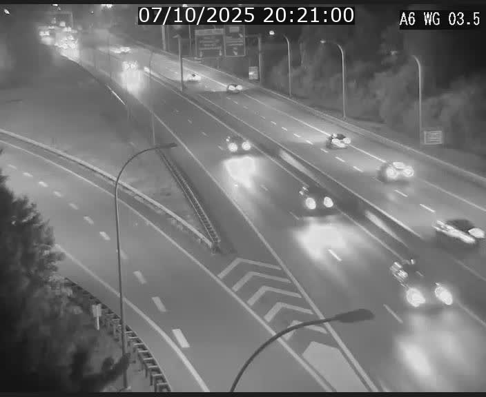 Traffic live webcam Luxembourg - Croix de Cessange - A6 - BK 3.5 - direction France/Allemagne