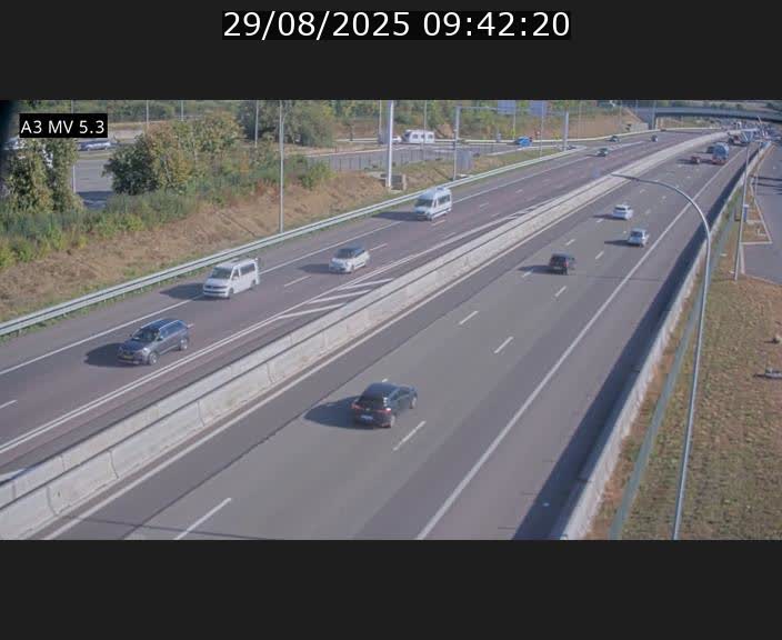 Webcam à l'Aire de Berchem au Luxembourg sur l'A3. Vue orientée vers la France