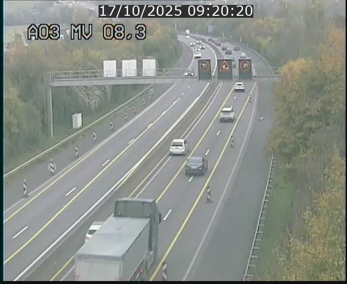 Webcam Autoroute après la Croix de Bettembourg en direction de Luxembourg sur l'A3