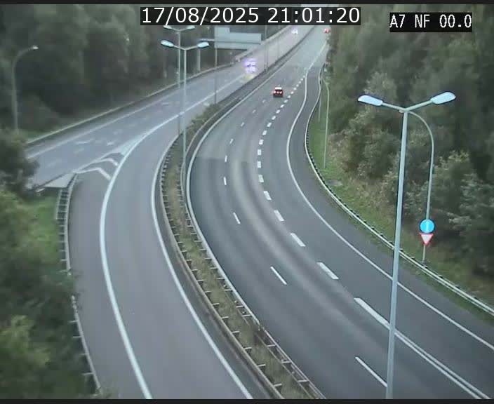 Caméra autoroute Luxembourg A7 - Echangeur A1/A7 Grünewald direction Tunnel Stafelter