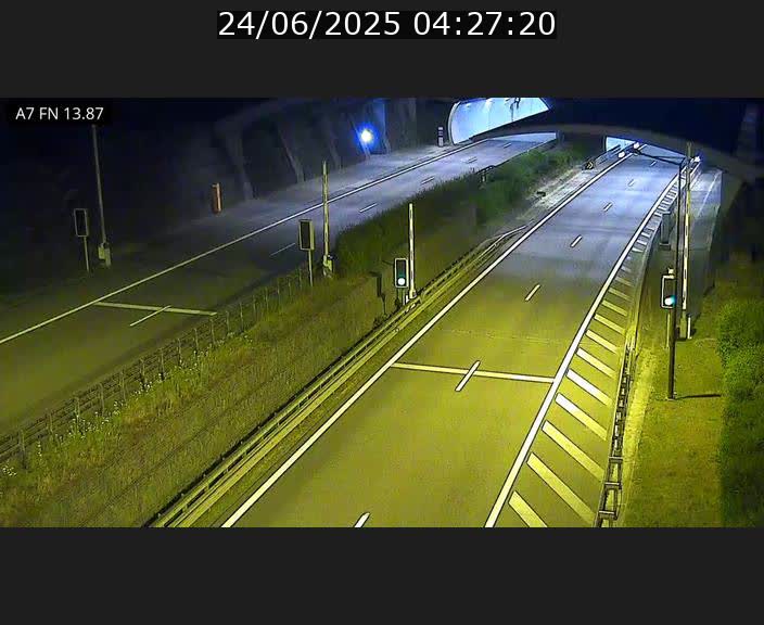 Caméra trafic Luxembourg - A7, Tunnel Gousselerbierg, entrée nord, direction Lorentzweiler