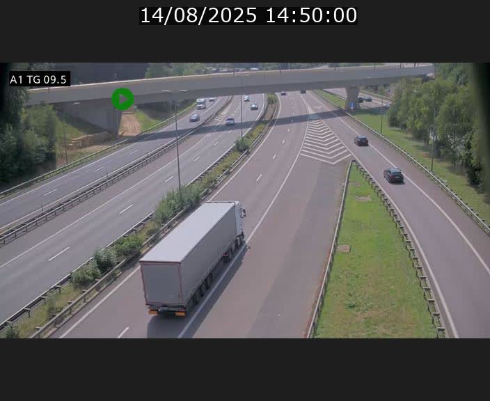 Traffic live webcam Luxembourg Jonction Grünewald - A1 direction Luxembourg-ville - BK 9.5