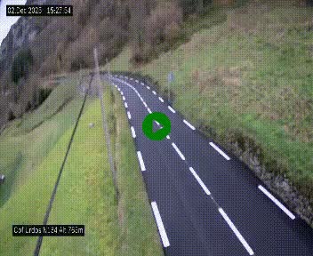 Webcam dans les Pyrénées Atlantique au niveau du col d'Urdos et du fort du Pourtalet sur la N134, en direction du Col et du tunnel du Somport, à 765 mètres d'altitude