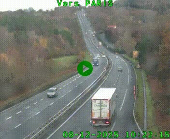 Caméra routière sur l'autoroute A20 à Bessines-sur-Gartempe. Vue orientée vers Paris