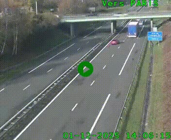 Caméra routière sur l'autoroute A20 au nord de Limoges, à la jonction avec la N520. Vue orientée vers Paris