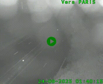 Caméra routière sur l'autoroute A20 au nord de Limoges, à la jonction avec la N520. Vue orientée vers Paris