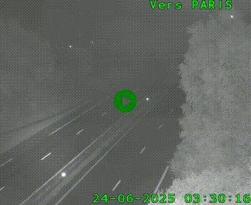 Caméra routière sur l'autoroute A20 au nord de Limoges, à la jonction avec la N520. Vue orientée vers Paris
