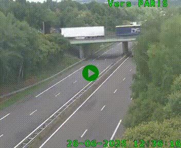 Caméra routière sur l'autoroute A20 au nord de Limoges, à la jonction avec la N520. Vue orientée vers Paris