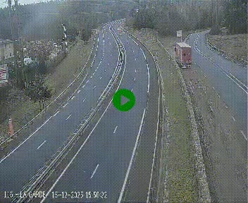 Caméra autoroute A75 à hauteur du col du rocher blanc en direction de Montpellier