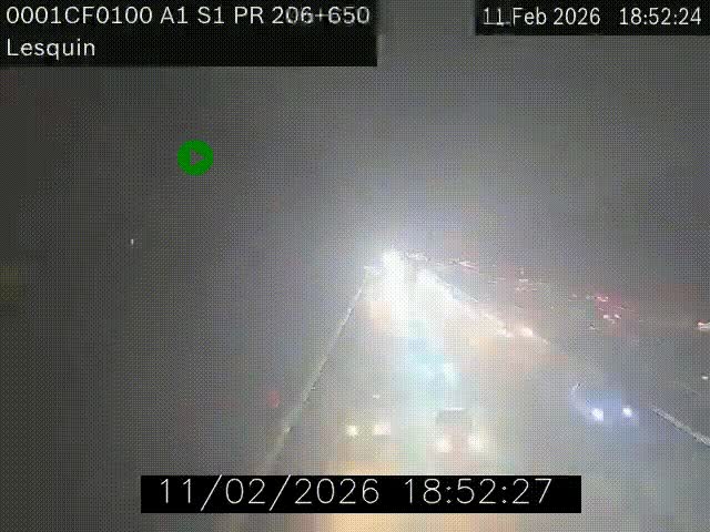 Webcam autoroute A1 à hauteur de Lesquin. Vue orientée vers Lille
