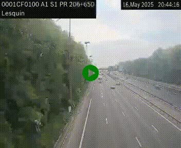 Webcam autoroute A1 à hauteur de Lesquin. Vue orientée vers Lille