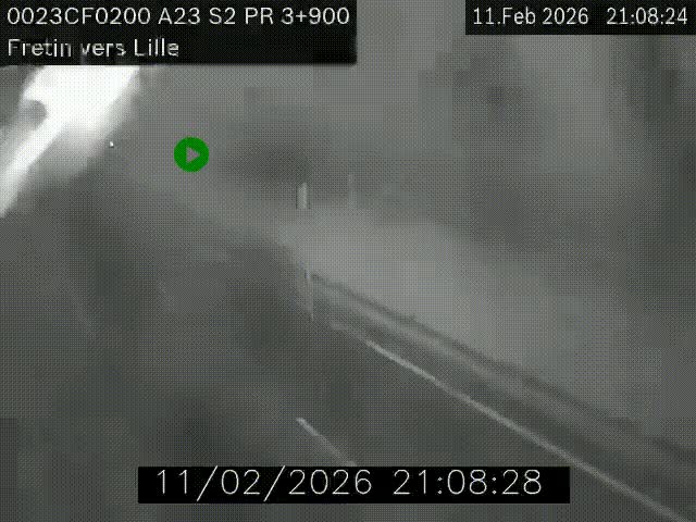 Webcam autoroute A23 à hauteur de Fretin. Vue orientée vers Lille
