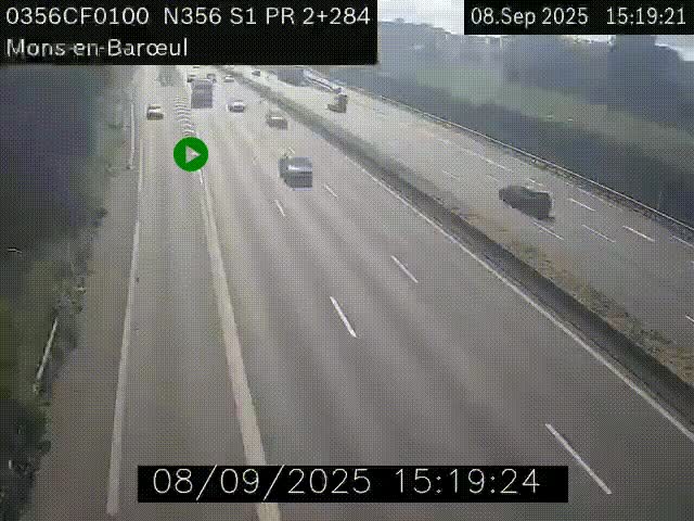 Webcam à l'entrée de Lille en direction du périphérique, à proximité de Mons-en-Baroeul sur la N356