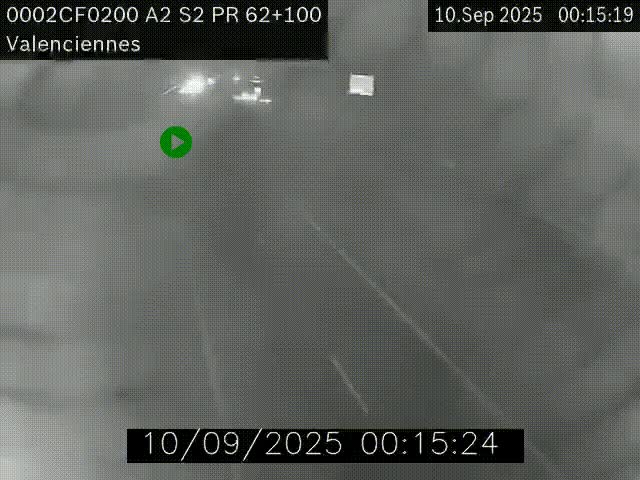 Webcam autoroute A2 à Valenciennes. Vue orientée vers Maubeuge et Mons (Belgique)