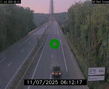 Webcam sur la N165 après le Pont de l'Iroise, à l'entrée de Brest