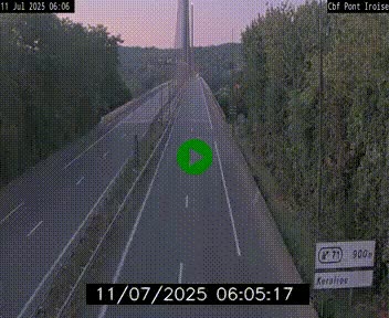 Webcam sur la N165 après le Pont de l'Iroise, à l'entrée de Brest