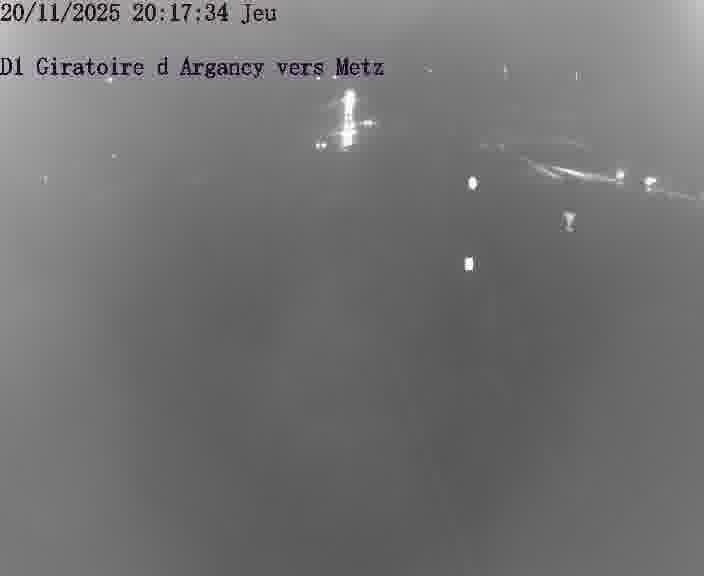Webcam installée le long de D1 (France) à Argancy, pointée vers Metz, utile pour suivre précisément les conditions de trafic.