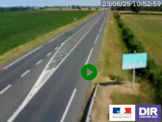 Webcam routière sur la RN7 à hauteur de Toulon-sur-Allier, entre Moulins et Vichy