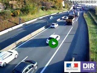 Caméra autoroutière sur l'A47 à hauteur de Givors, a proximité de Lyon. La webcam est orientée vers Lyon