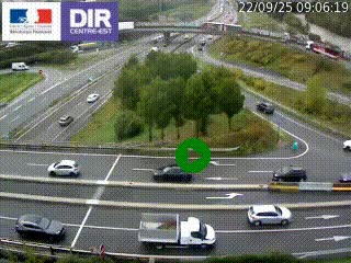 Webcam traffic à Grenoble-sud sur l'autoroute A480. Vue orientée vers l'entrée et la sortie de Grenoble