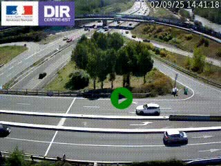Webcam traffic à Grenoble-sud sur l'autoroute A480. Vue orientée vers l'entrée et la sortie de Grenoble