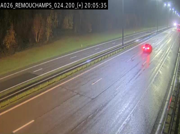 Webcam à hauteur de Spa entre la sortie Remouchamps et la sortie Stavelot. Vue orientée vers les Ardennes